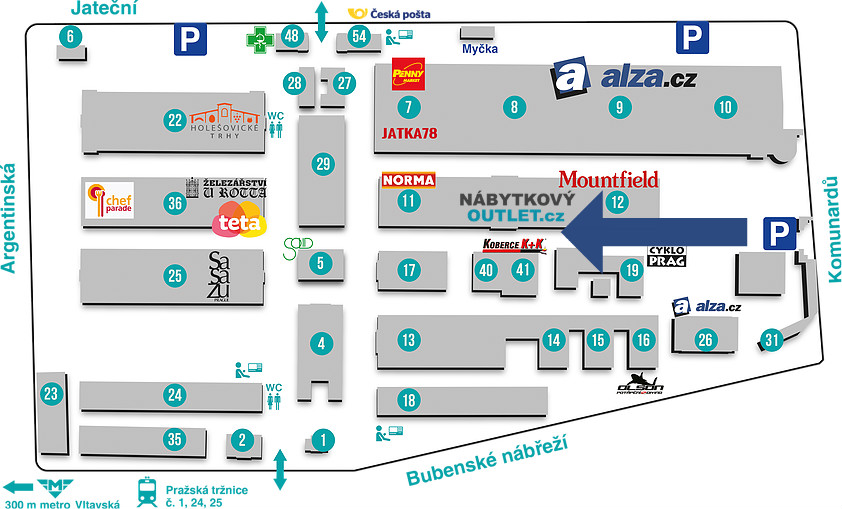 mapa outlet